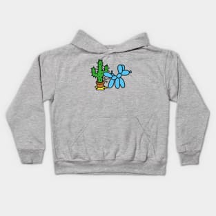 Balloon dog and cactus Balloon artist Balloon animal twister Kids Hoodie